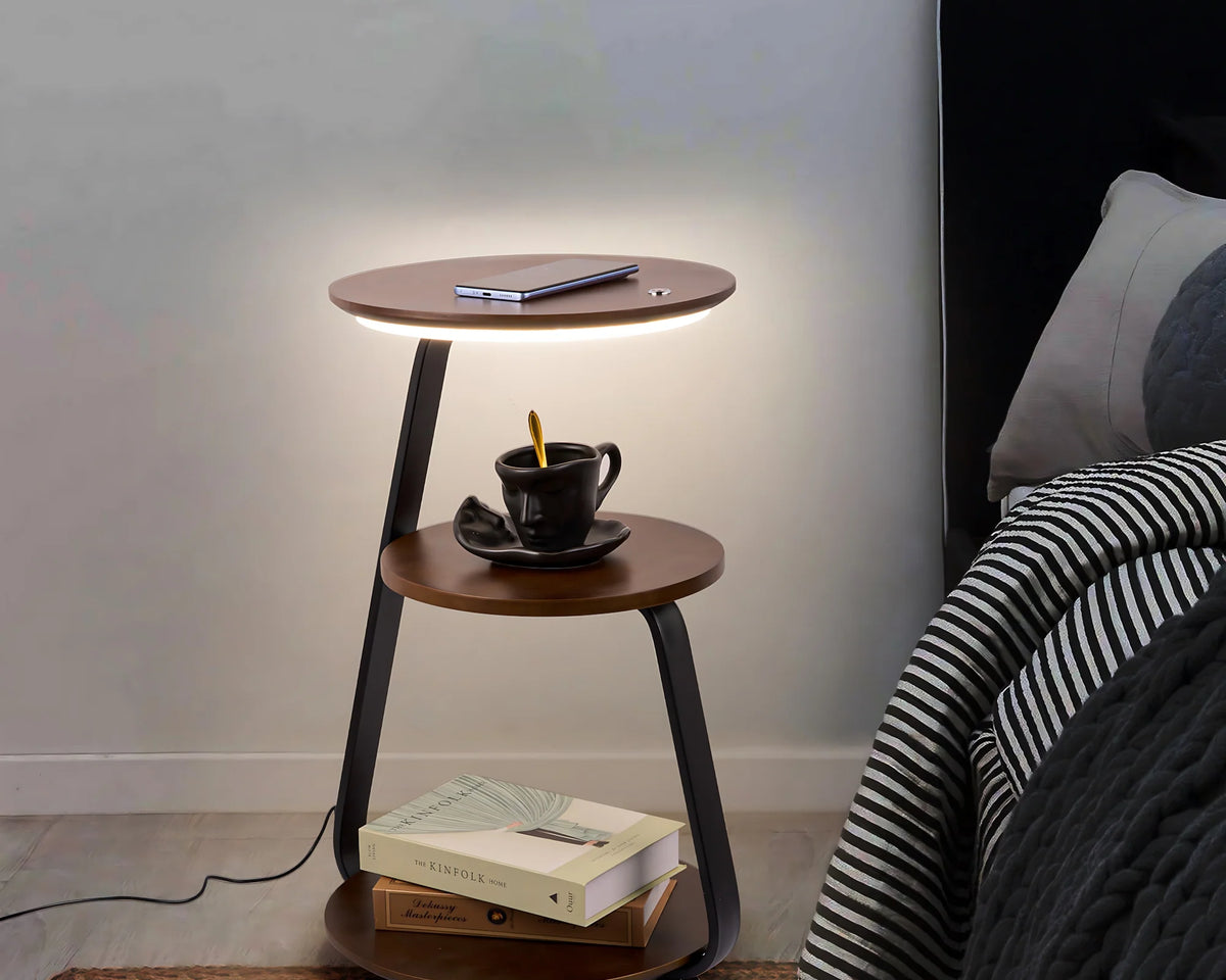 Smart Nightstand with Wireless Charger & Night Light