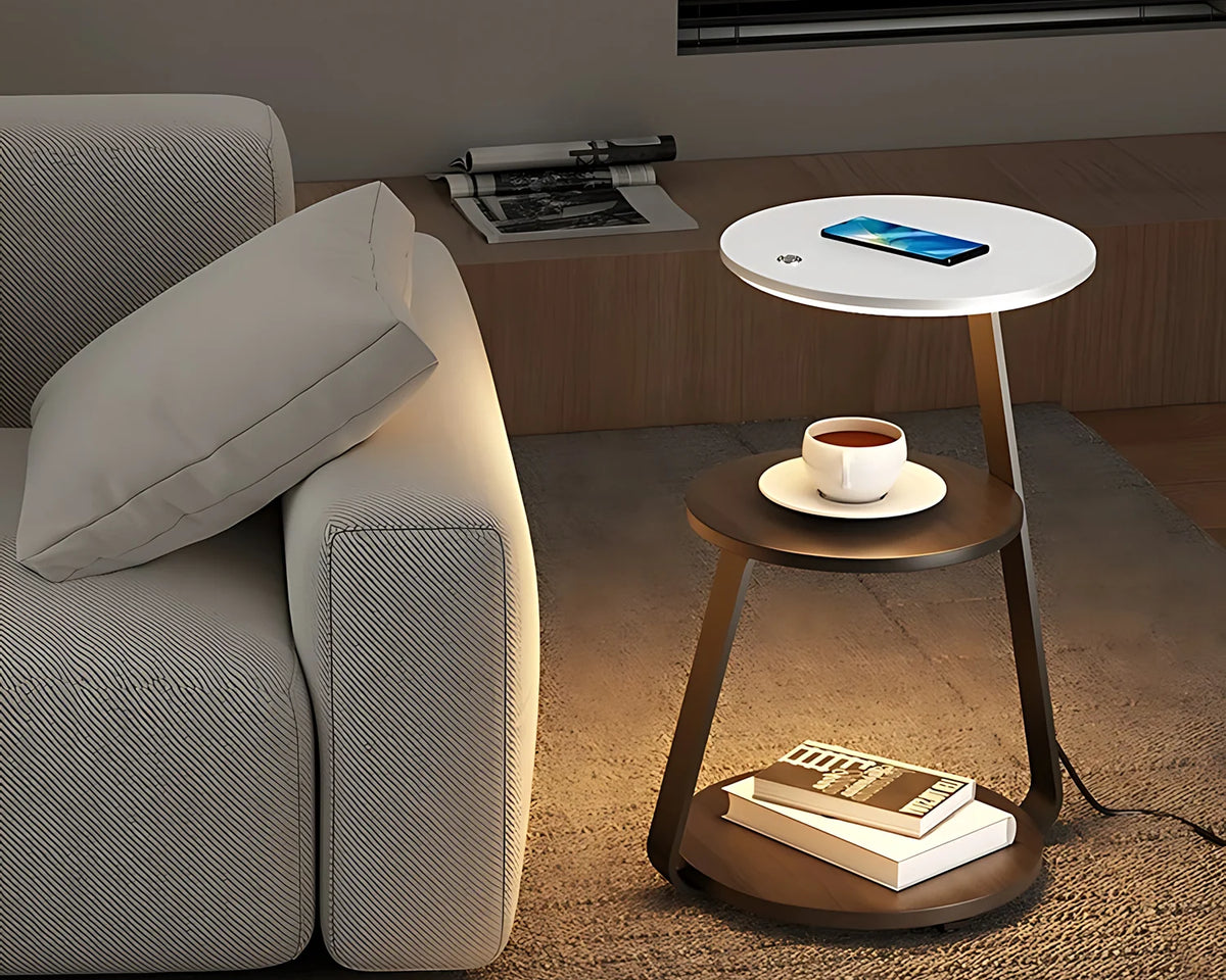 Smart Nightstand with Wireless Charger & Night Light